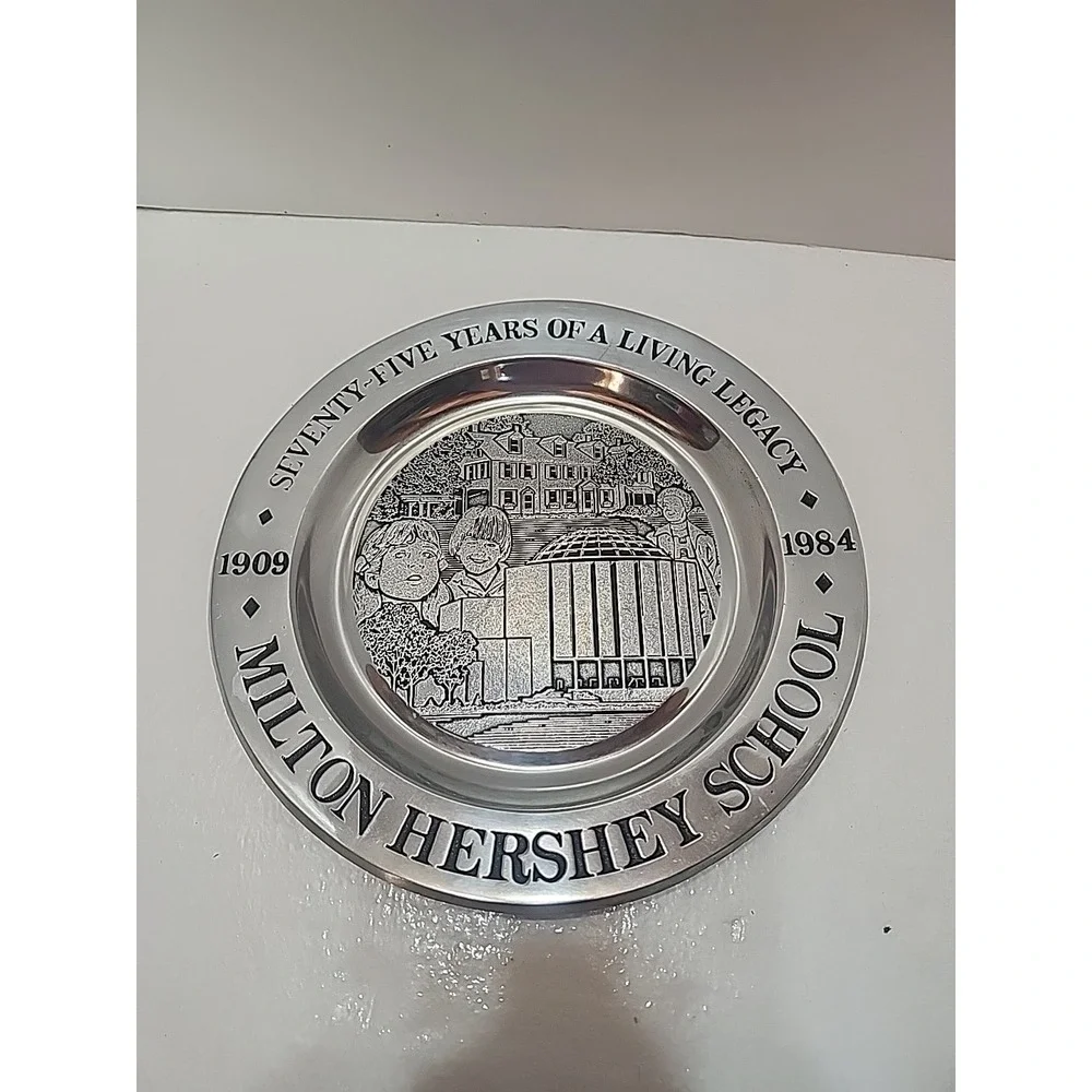 Wilton Armetale 1984 Commemorative Plate 75th anniversary Milton Hershey School